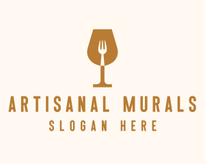 Restaurant Fork Wine Glass  logo design