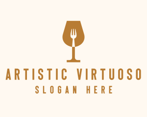 Restaurant Fork Wine Glass  logo design