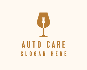 Restaurant Fork Wine Glass  logo design