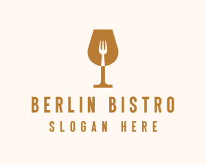 Restaurant Fork Wine Glass  logo design