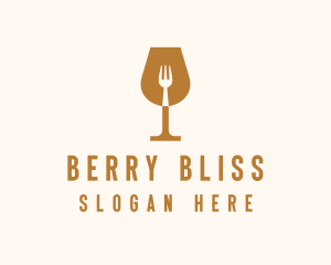 Restaurant Fork Wine Glass  logo design