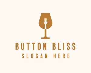 Restaurant Fork Wine Glass  logo design