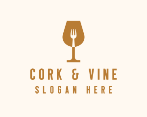 Restaurant Fork Wine Glass  logo design