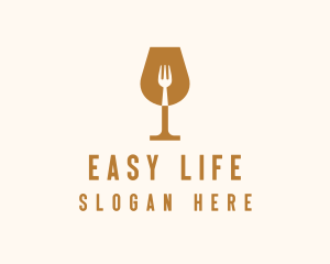 Restaurant Fork Wine Glass  logo design