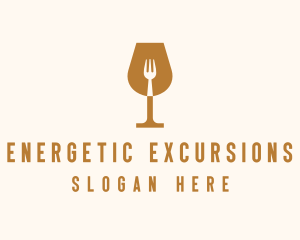 Restaurant Fork Wine Glass  logo design