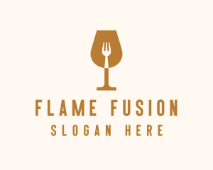 Restaurant Fork Wine Glass  logo design