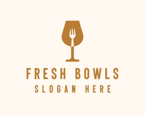 Restaurant Fork Wine Glass  logo design