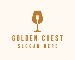 Restaurant Fork Wine Glass  logo design