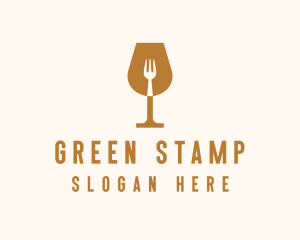 Restaurant Fork Wine Glass  logo design