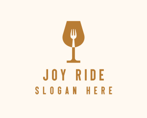 Restaurant Fork Wine Glass  logo design