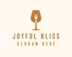 Restaurant Fork Wine Glass  logo design