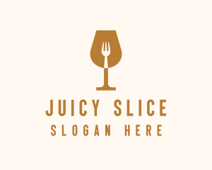 Restaurant Fork Wine Glass  logo design