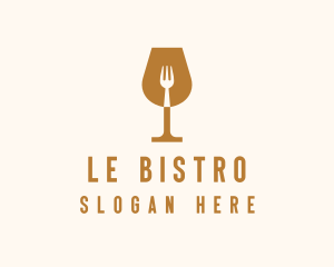 Restaurant Fork Wine Glass  logo design