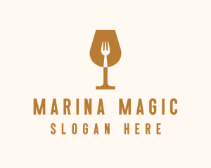 Restaurant Fork Wine Glass  logo design