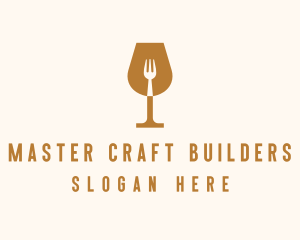 Restaurant Fork Wine Glass  logo design