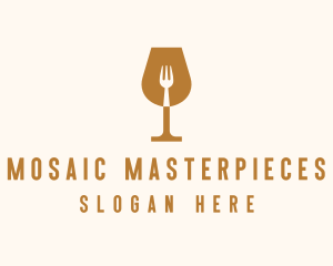 Restaurant Fork Wine Glass  logo design