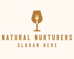 Restaurant Fork Wine Glass  logo design