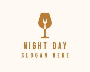 Restaurant Fork Wine Glass  logo design