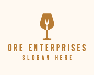 Restaurant Fork Wine Glass  logo design