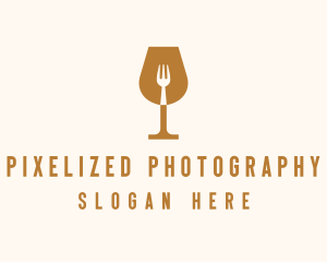 Restaurant Fork Wine Glass  logo design