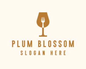 Restaurant Fork Wine Glass  logo design