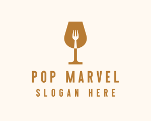 Restaurant Fork Wine Glass  logo design