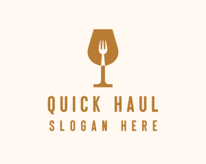 Restaurant Fork Wine Glass  logo design