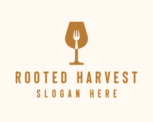 Restaurant Fork Wine Glass  logo design