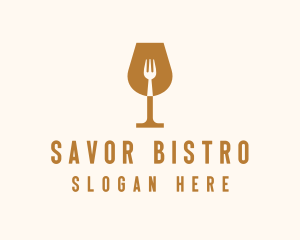 Restaurant Fork Wine Glass  logo design