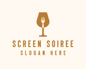 Restaurant Fork Wine Glass  logo design