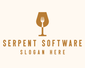 Restaurant Fork Wine Glass  logo design