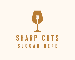 Restaurant Fork Wine Glass  logo design