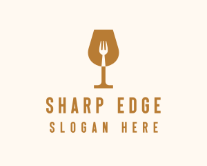 Restaurant Fork Wine Glass  logo design