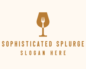 Restaurant Fork Wine Glass  logo design