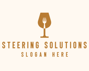 Restaurant Fork Wine Glass  logo design