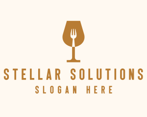 Restaurant Fork Wine Glass  logo design