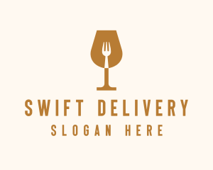 Restaurant Fork Wine Glass  logo design