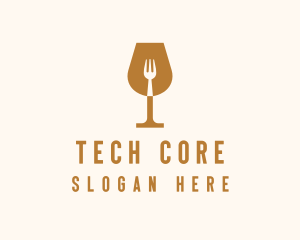 Restaurant Fork Wine Glass  logo design