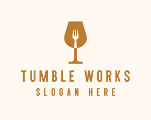 Restaurant Fork Wine Glass  logo design