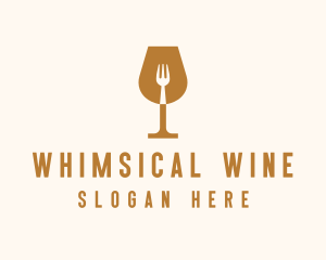 Restaurant Fork Wine Glass  logo design