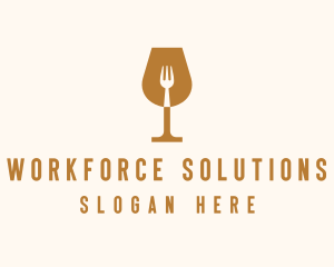 Restaurant Fork Wine Glass  logo design