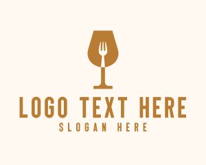 Restaurant Fork Wine Glass  logo