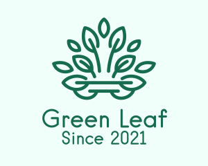 Symmetrical Green Plant  logo design