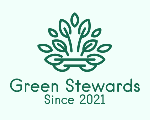 Symmetrical Green Plant  logo design