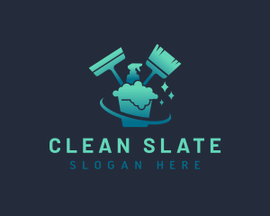 Disinfection Cleaning Tools logo design