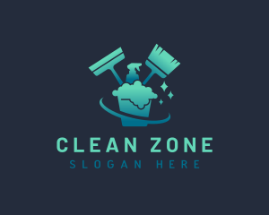 Disinfection Cleaning Tools logo design