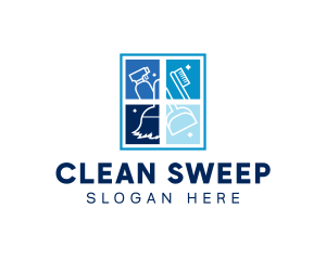 Square Cleaning Sanitation logo design