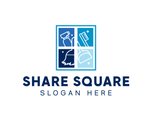 Square Cleaning Sanitation logo design