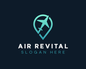 Airplane Pin Locator logo design