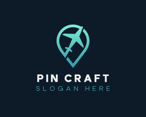 Airplane Pin Locator logo design
